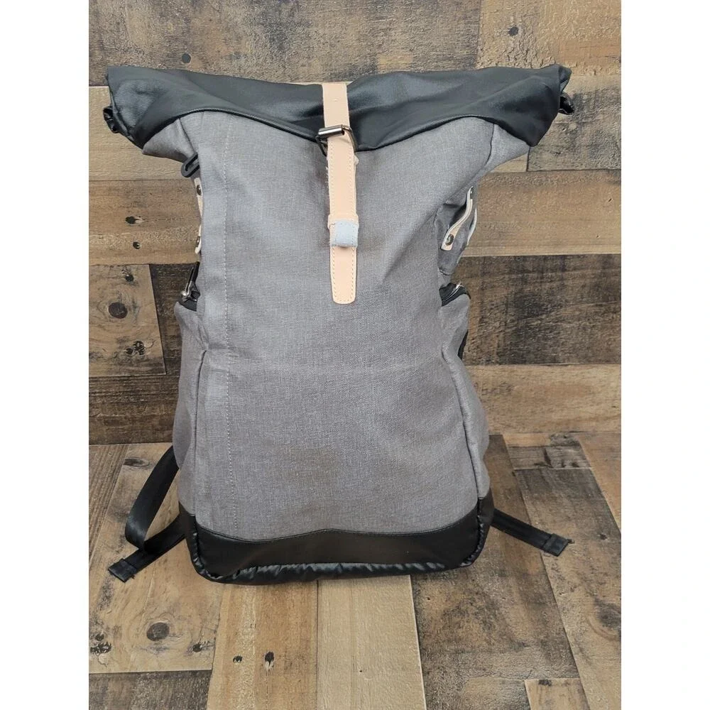NWT Tocode Laptop BackPack Roll Top‎ USB Anti Theft DaypackWater Repellent Gray